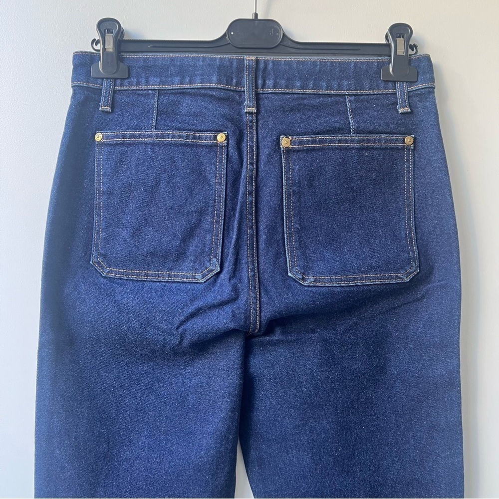 Khaite Raquel Patch Pocket Crop Flare Jeans - Dark Blue Wash - Size 31 - Picture 9 of 14